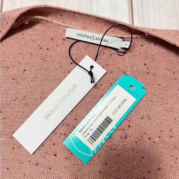 Stitches&Stripes Lillianna Speckled Pink Lightweight Cardigan NWT Small - Picture 5 of 7